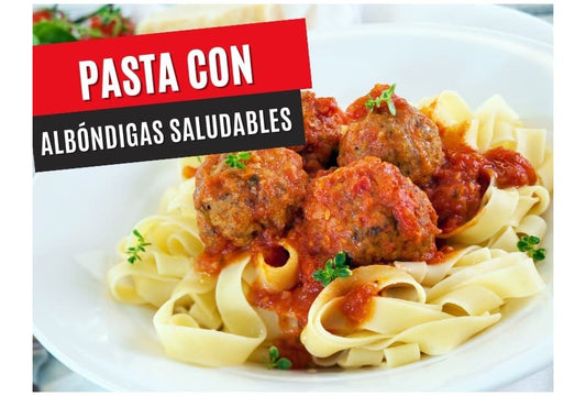 Receta de pasta de konjac con albóndigas saludable