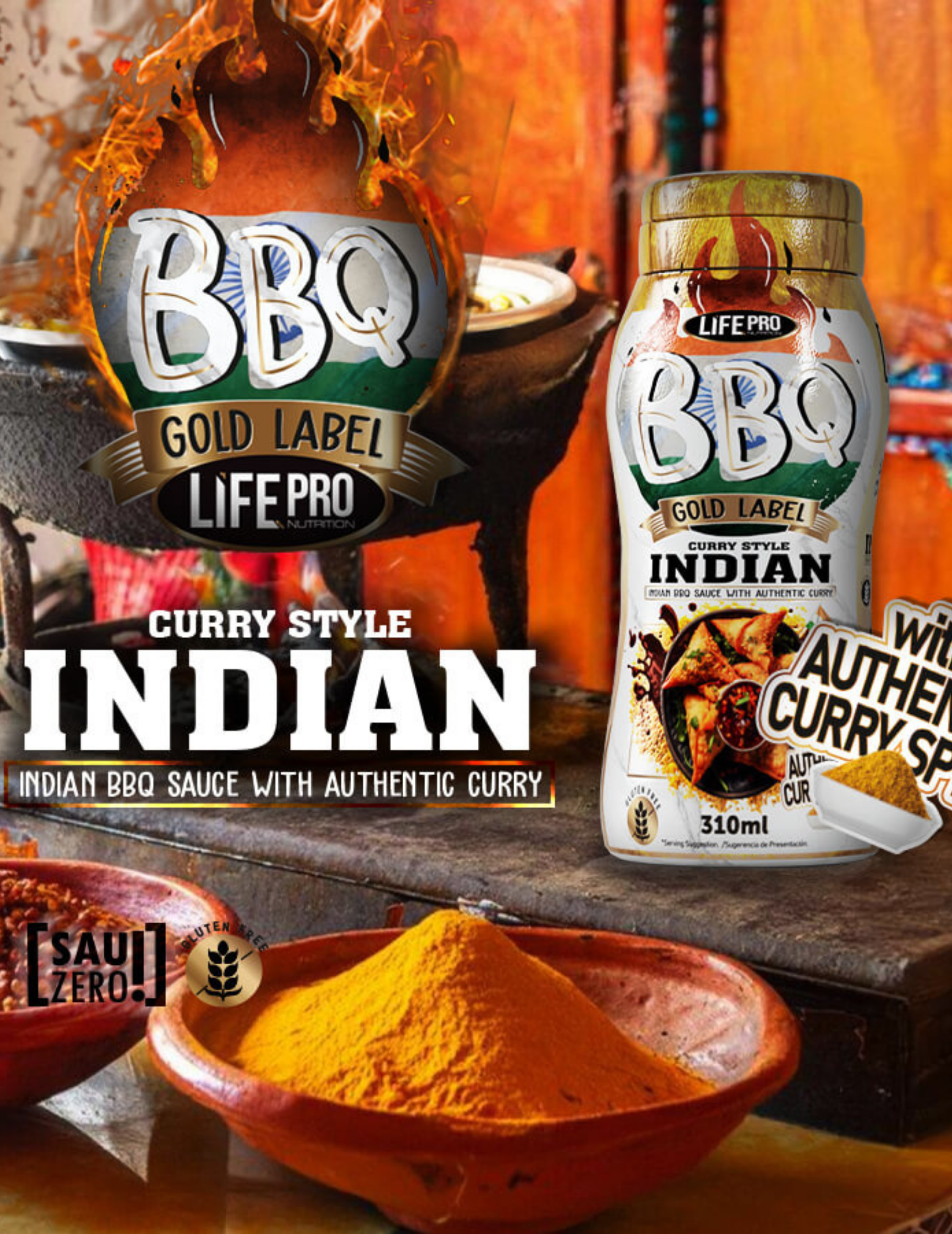 Sauzero Zero Bbq Indian Curry Style 310 ML