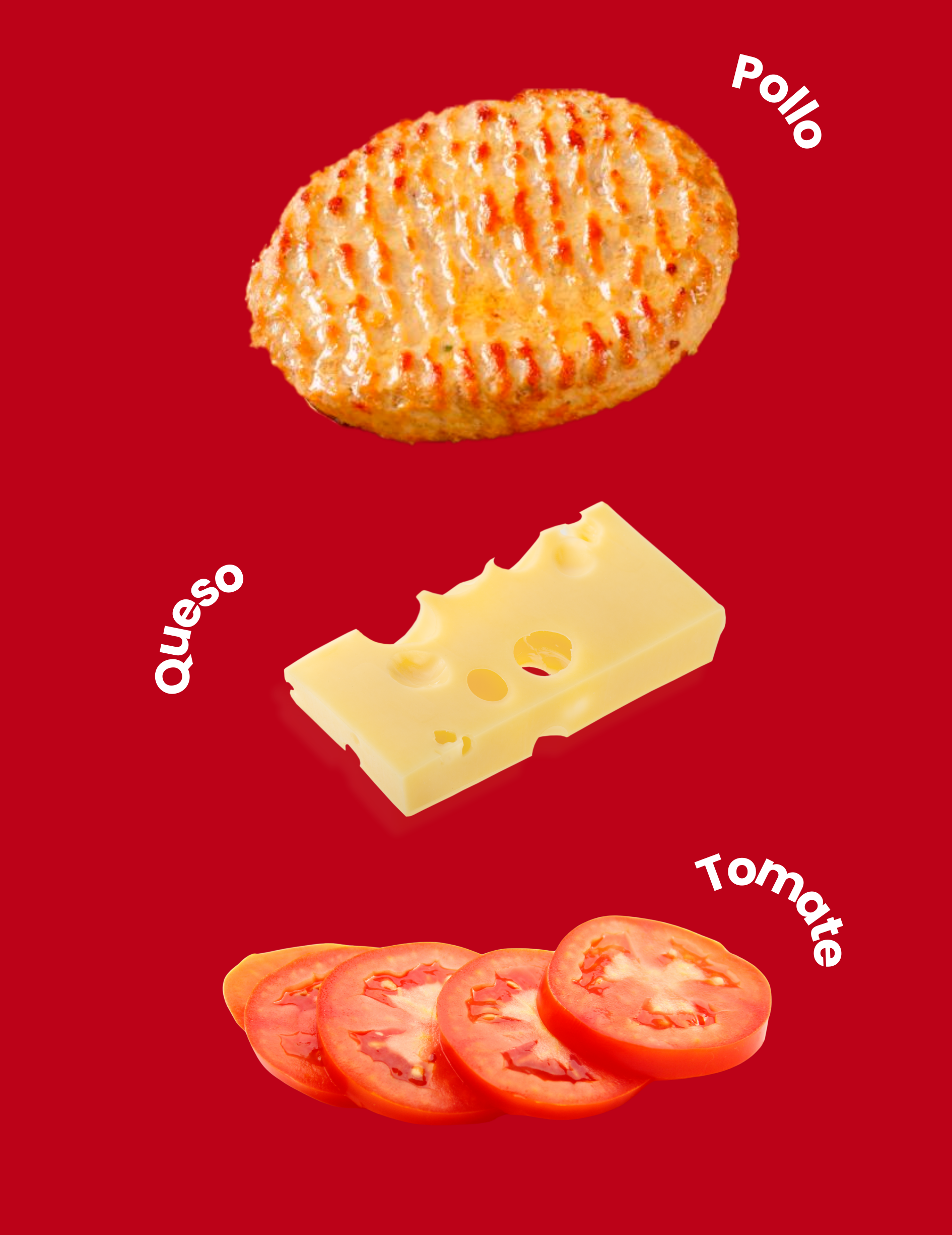 BURGER POLLO CON TOMATE Y QUESO