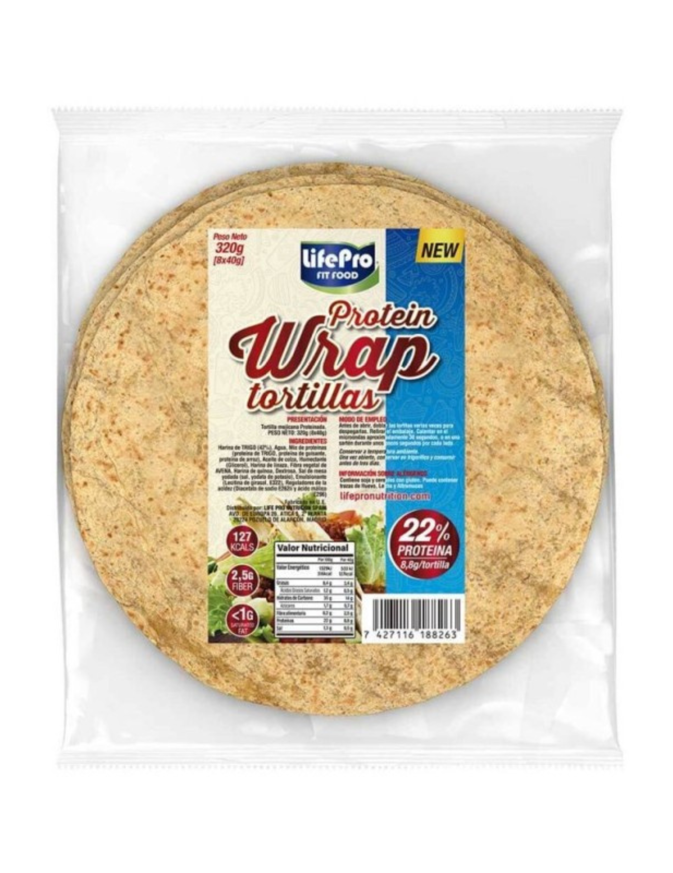 Life Pro Fit Food Protein Wrap Tortillas Proteicas 8X40 G